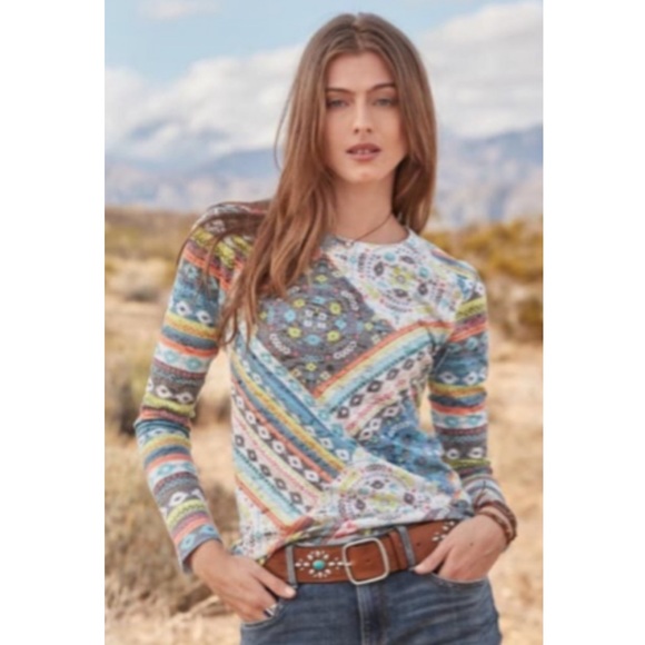 Whimsy Rose Long Sleeve Lightweight Top. Cute Elephant Print. Cotton/Poly Blend - Picture 10 of 10